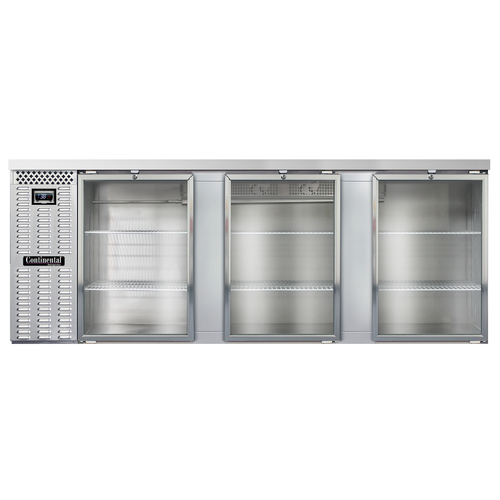 Continental Refrigerator BB90NSSGD 90"W Glass Door Refrigerated Back Bar Cooler