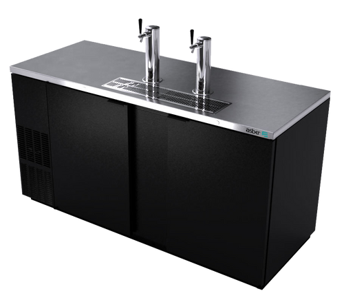 Asber ADDC-68 69.5" W Two-Section Solid Door Direct Draw Beer Cooler