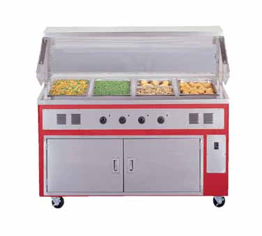 Piper Products R4-HF Stainless Steel 4 Pan Reflections Serving Counter Enclosed Base
