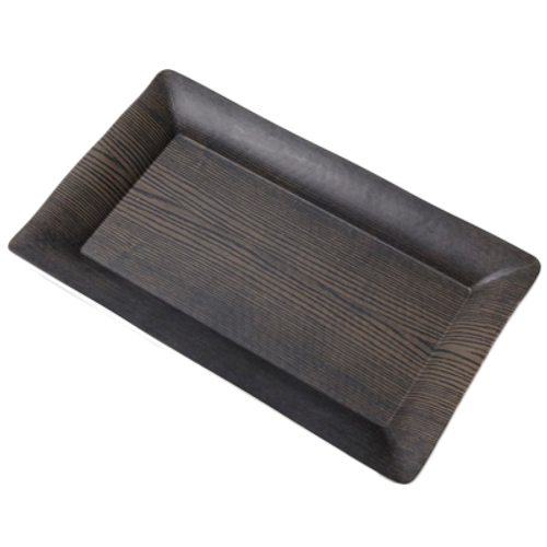 American Metalcraft WMEL23 Plastic Walnut Wood Pattern Rectangular Platter