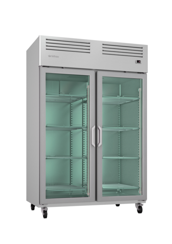 Infrico USA IRR-AGB49CR 54.5" W Two-Section Glass Door Reach-In Refrigerator