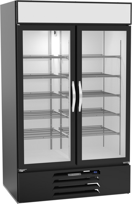Beverage Air MMF44HC-1-B 47"W Two-Section Glass Door MarketMax Freezer Merchandiser