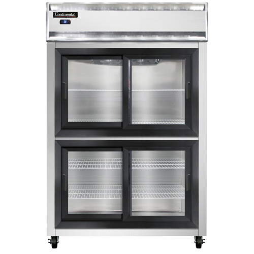 Continental Refrigerator 2RSNSGDHD 52" W Two-Section Glass Display Reach-In Refrigerator