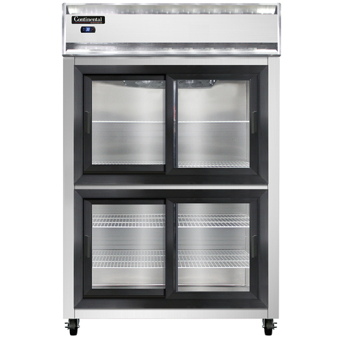 Continental Refrigerator 2RSNSGDHD 52" W Two-Section Glass Display Reach-In Refrigerator