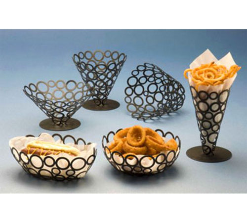 American Metalcraft WBW96 Metal Black Oval Go-Go Basket