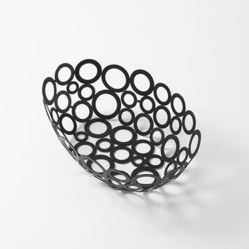 American Metalcraft WBW96 Metal Black Oval Go-Go Basket