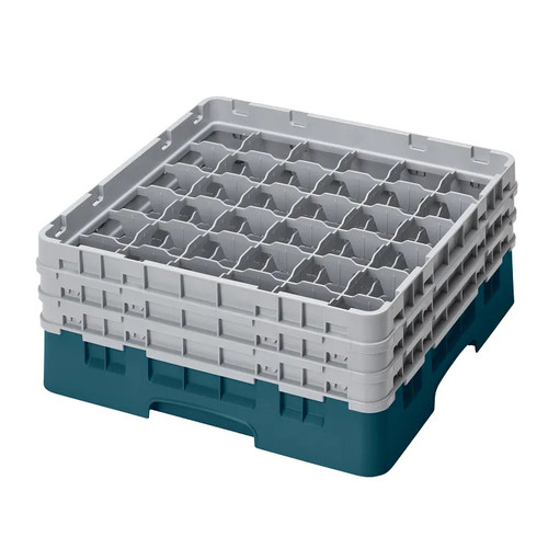 Cambro 36S638414 Camrack Glass Rack With (3) Soft Gray Extenders - 3 Cases