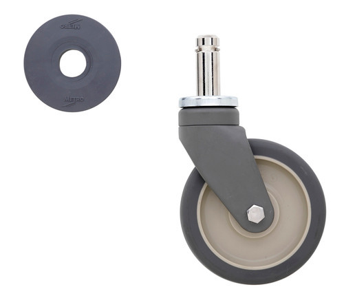 Metro 5Pcr Super Erecta Stem Caster Rigid 5" Dia. 1-1/4" Face 300 Lb. Capacity Polyurethane Flat Wheel Tread Polymer Horn
