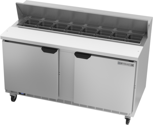 Beverage Air SPE60HC-16 60" W Two-Section Two Door Sandwich Top Refrigerated Counter