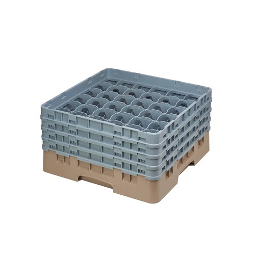 Cambro 36S800184 Camrack Glass Rack With (4) Soft Gray Extenders - 2 Cases