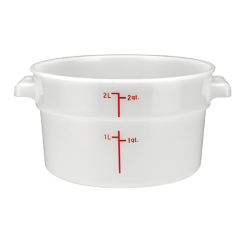 Winco PPRC-2W 2 Qt. White Round Polypropylene Storage Container