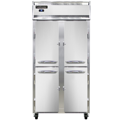 Continental Refrigerator 2RSESNHD 36.25" W Two-Section Solid Door Reach-In Slim Line Refrigerator