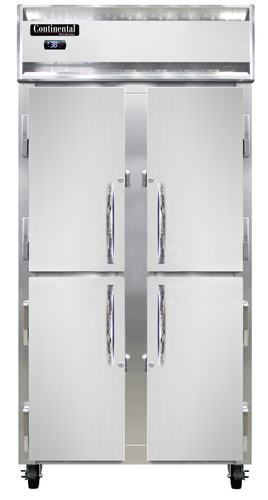 Continental Refrigerator 2RSESNHD 36.25" W Two-Section Solid Door Reach-In Slim Line Refrigerator