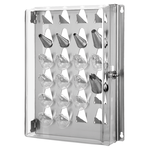 Matfer Bourgeat 167900 Pastry Tip Rack 9-7/8"L x 3-1/3"W x 13"H Stainless Steel Base