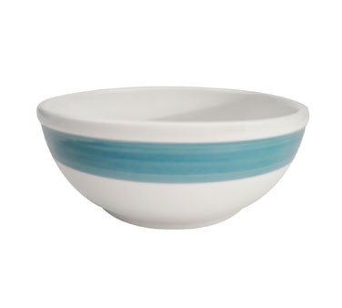 CAC China R-18-BLU 5.88" Dia. 15 Oz. Ceramic Round Rainbow Nappie (3 Dozen Per Case)