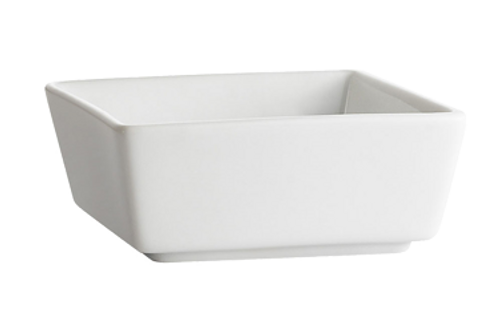 CAC China F-BW4 5 Oz. Super White Porcelain Square Fortune Bowl (4 Dozen Per Case)