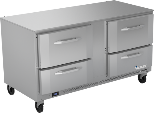 Victory Refrigeration VUFD60HC-4 Undercounter Freezer Two-Section 60"W
