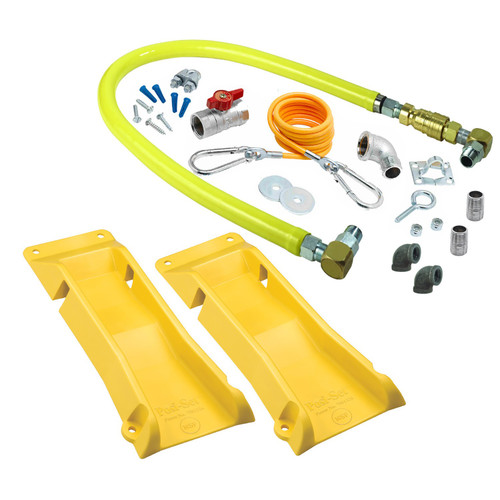 T&S Brass HG-4E-48SK-FFPS Gas Hose 1" NPT x 48" Long (2) Swivelink Quick-Disconnect (2) 0.75" Elbows