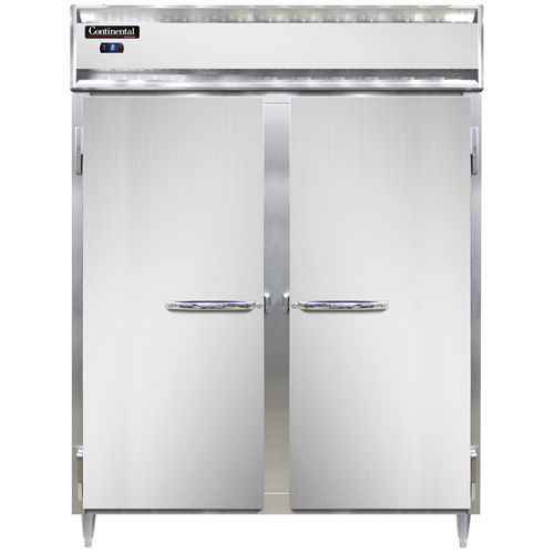 Continental Refrigerator DL2FES-SS 57" W Two-Section Solid Door Reach-In Designer Line Wide Freezer - 115 Volts