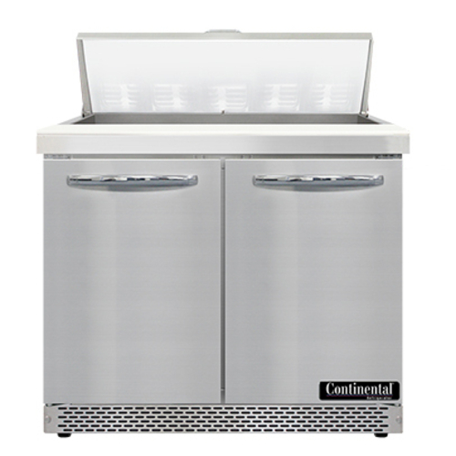 Continental Refrigerator SW36N10-FB 36" W Two-Section Two Door Sandwich Unit