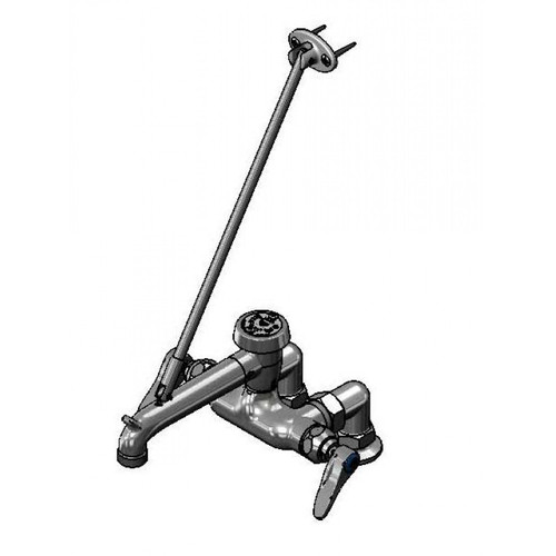T&S Brass B-0667-WW-POL Service Sink Faucet deck mount vacuum breaker wall brace polished