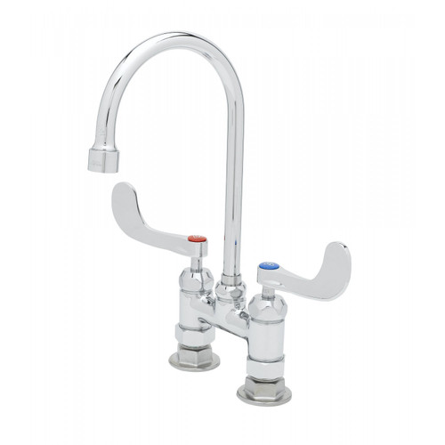 T&S Brass B-0328-CR-VF05 Mixing Faucet double deck mount pedestal 4"