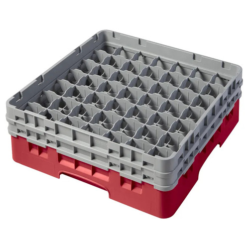 Cambro 49S434163 Camrack Glass Rack With (2) Soft Gray Extenders - 4 Cases