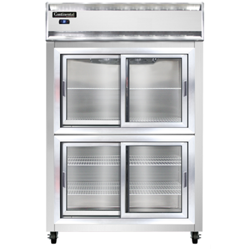 Continental Refrigerator 2RSNSASGDHD 52" W Two-Section Glass Door Reach-In Refrigerator