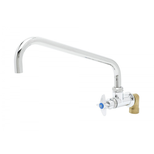 T&S Brass BF-0299-14 Big-Flo Faucet wall mount 14" swivel nozzle 4 arm handle 3/4" NPT street elbow ADA Compliant