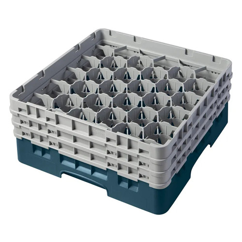 Cambro 30S638414 Camrack Glass Rack With (3) Soft Gray Extenders - 3 Cases