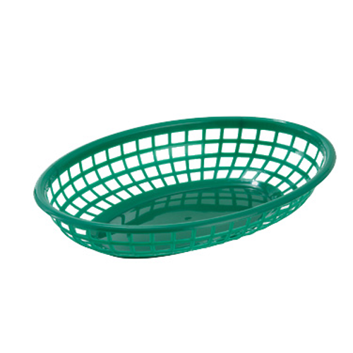Winco PFB-10G
 Plastic
 Green
 Oval
 Fast Food Basket
 3 Dozen (Contains 1 Dozen)