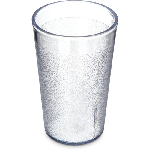 Carlisle 550607 9-1/2 Oz. Clear SAN Plastic Textured Exterior Stackable Tumbler