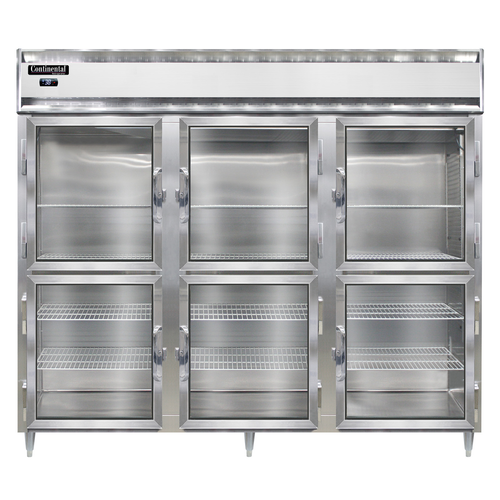 Continental Refrigerator D3RENSAGDHD 85.5" W Three-Section Glass Door Reach-In Designer Line Wide Refrigerator