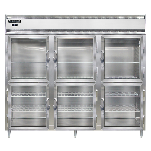 Continental Refrigerator D3RENSAGDHD 85.5" W Three-Section Glass Door Reach-In Designer Line Wide Refrigerator