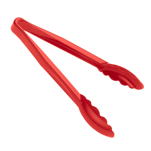 Cambro 9TGS404 9" Red Lugano Tongs - 12/Case