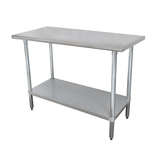 Advance Tabco SLAG-185-X 60" W x 18" D Stainless Steel Top Galvanized Adjustable Undershelf Work Table