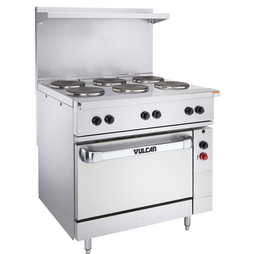 Vulcan EV36S-2FP24G480 36" W Stainless Steel Electric French Hotplates Restaurant Range - 480 Volts