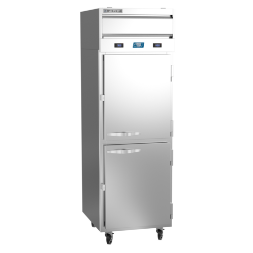 Beverage Air CT12-12HC-1HS 26.63" W Two-Section Solid Door Reach-In Cross-Temp Convertible Refrigerator/Freezer