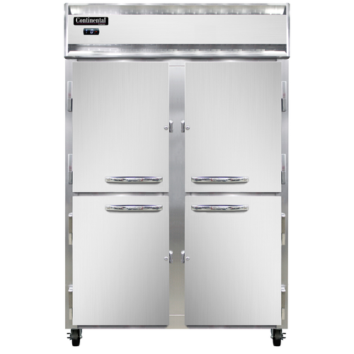 Continental Refrigerator 2F-SS-HD 52" W Two-Section Solid Door Reach-In Freezer - 115 Volts