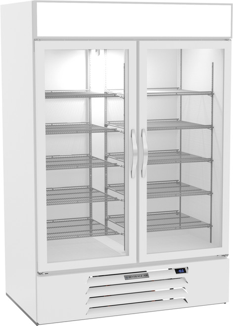 Beverage Air MMF49HC-1-W 52"W Two-Section Glass Door MarketMax Freezer Merchandiser