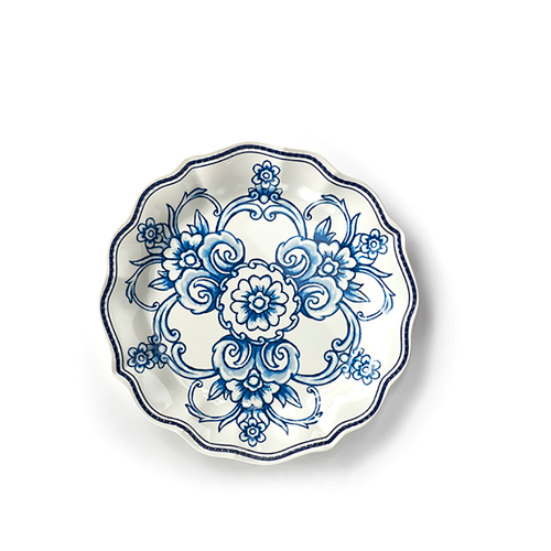American Metalcraft BLUP8 8.75" Plastic Blue and White Pattern Round Plate