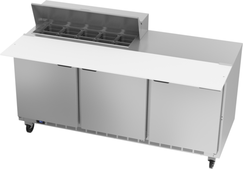 Beverage Air SPE72HC-10C 72" W Three-Section Three Door Sandwich Top Refrigerated Counter
