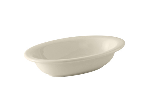 Tuxton BEB-3001 30 Oz. Ceramic American White/Eggshell Oval Vegetable Bowl (1 Dozen)