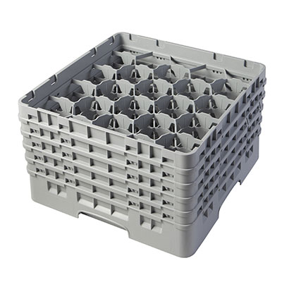 Cambro 20S958151 Camrack Glass Rack With (5) Soft Gray Extenders - 2 Cases