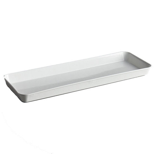 Cambro 10302MT148 10-7/16" x 30" x 2" White Rectangular Fiberglass Market Display Pan - 12/Case
