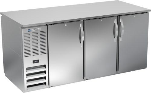 Beverage Air BB72HC-PT-S 72" W Stainless Steel 6 Solid Doors Refrigerated Back Bar Pass-Thru Storage Cabinet - 115 Volts