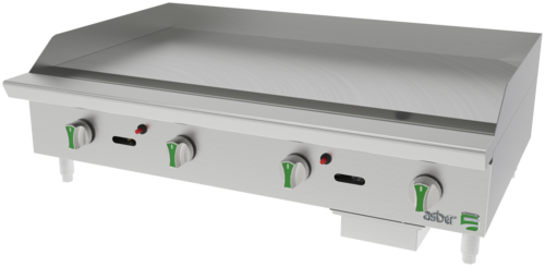 Asber AETG 48 EM Emerald Line 48" W Stainless Steel Natural Gas Countertop Thermostatic Griddle - 120,000 BTU