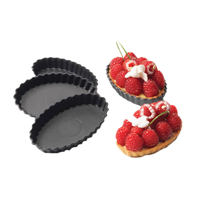 Matfer Bourgeat
 345202
 4.5" x 0.75" x 2.75"
 Oblong
 Composite
 ExoGlass Tartlet Mold - 1 Pack