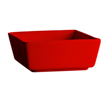CAC China F-BW4-R 5 Oz. Red Porcelain Square Fortune Bowl (4 Dozen Per Case)