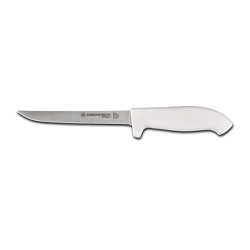 Dexter SG136F-PCP 6" White SofGrip Boning Knife with Soft Rubber Grip Handle